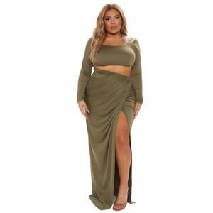 NWT Fashion Nova Olive Skirt Set